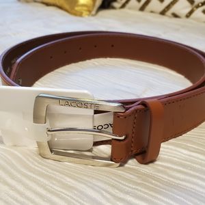 🐊Lacoste Men's Thick Buckle Tan Belt, 38